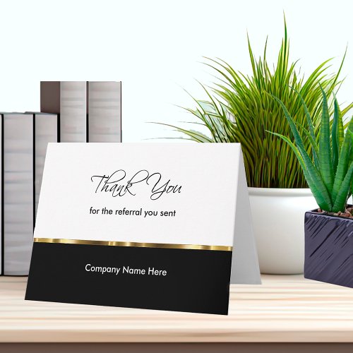 Classy Business Referral Thank You Cards