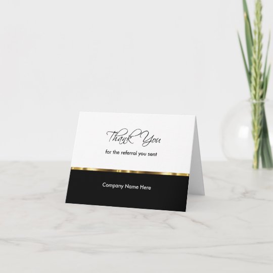 Classy Business Referral Thank You Cards Zazzle