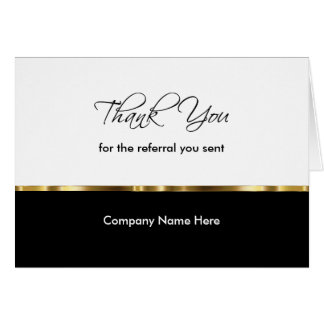 Classy Business Referral Thank You Cards
