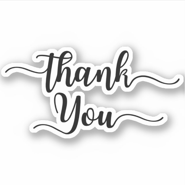 Classy Business Thank You Shape Sticker (Front)