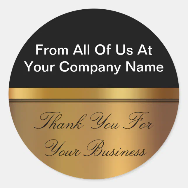 Classy Business Thank You Stickers | Zazzle