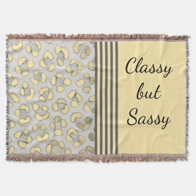 Classy but Sassy Snow Leopard  Throw Blanket (Front)
