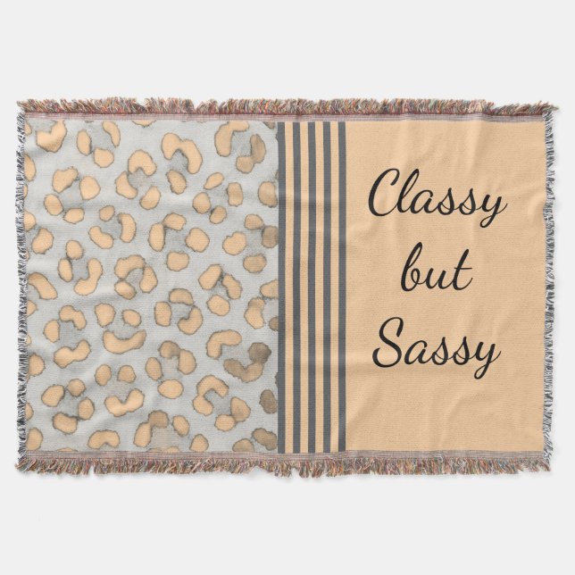 Classy but Sassy Snow Leopard  Throw Blanket (Front)