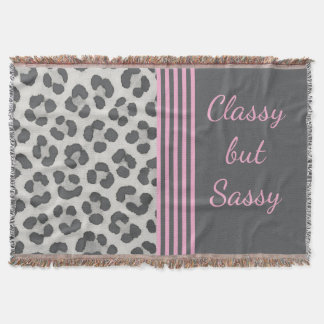Classy but Sassy Snow Leopard Throw Blanket