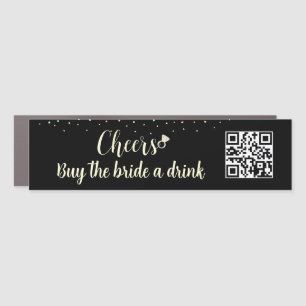 Classy Buy the Bride A Drink QR Code Car Magnet