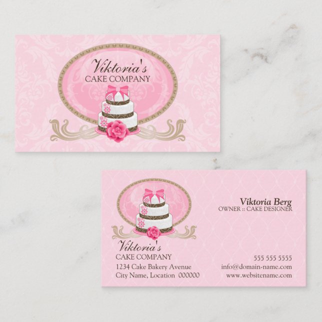 Classy Cake Bakery Business Card (Front/Back)