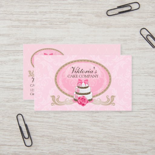 Customizable Classy Cake Bakery Business Cards