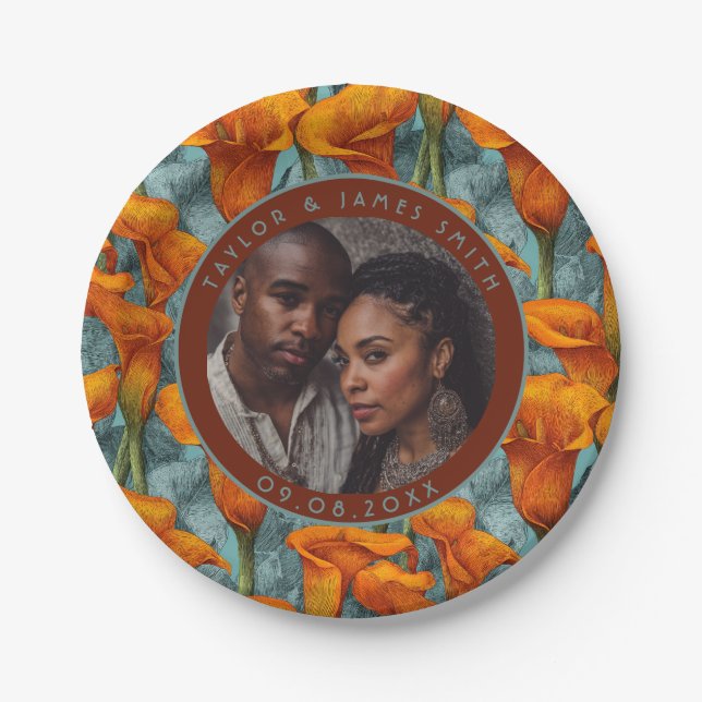 Classy Calle Lilies Plates For Wedding Shower Part (Front)