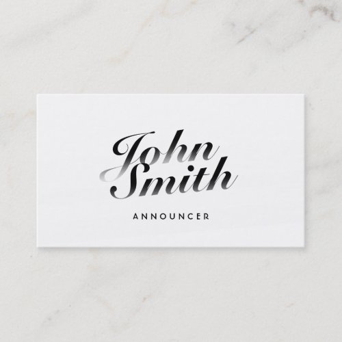 Classy Calligraphic Announcer Business Card