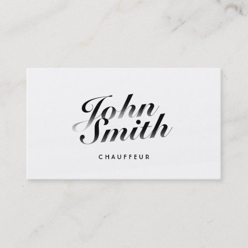 Classy Calligraphic Chauffeur Business Card