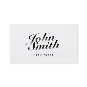 Classy Calligraphic Math Tutor Business Card