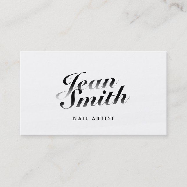Classy Calligraphic Nail Art Business Card (Front)
