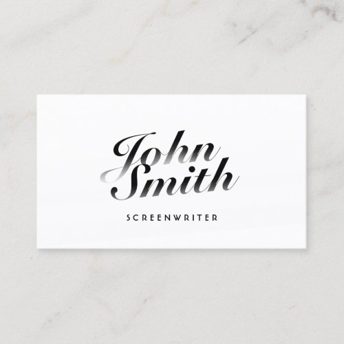 Classy Calligraphic Screenwriter Business Card