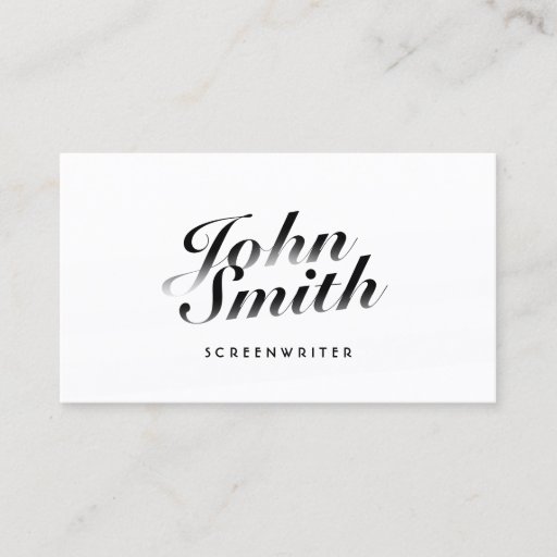 Customizable Classy Calligraphic Screenwriter Business Card