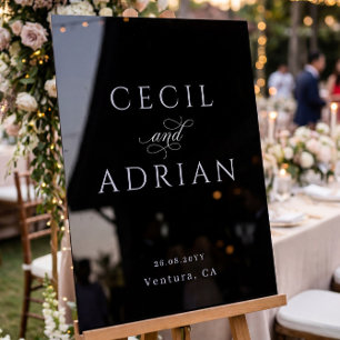 Classy Calligraphy Black Wedding Acrylic Sign