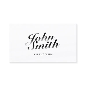 Classy Calligraphy Minimalist Chauffeur  Business Card