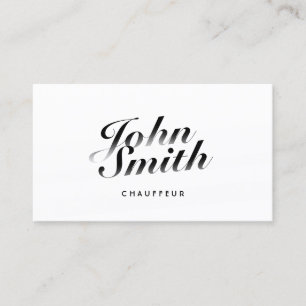 Classy Calligraphy Minimalist Chauffeur  Business Card