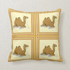 Classy Camel Pattern Tile Throw Pillows