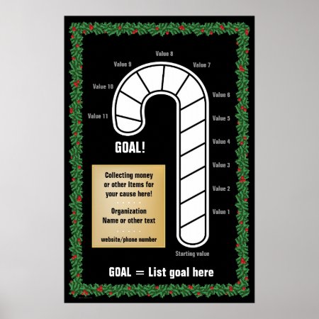 Classy Candy Cane Thermometer Poster