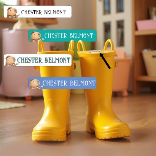 Classy Capybara Kid Daycare Labels Cute Name Boy