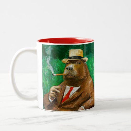 Classy Capybara Two_Tone Coffee Mug