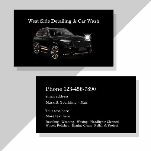 Classy Car Detailing Double Side  Business Card
