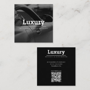 Classy Car Photo Repairs Mechanics QR Code Square Business Card