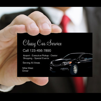 Classy Car Service Or Uber Driver Business Card by Luckyturtle at Zazzle