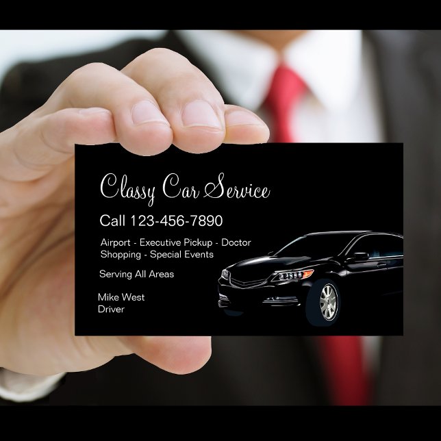 Classy Car Service Or Uber Driver Business Card (Creator Uploaded)