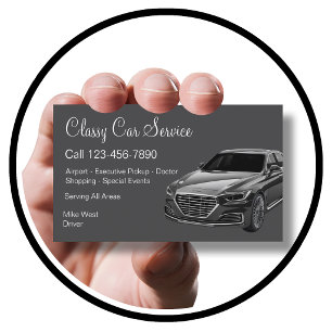 Classy Car Service Or Uber Driver Theme Business Card
