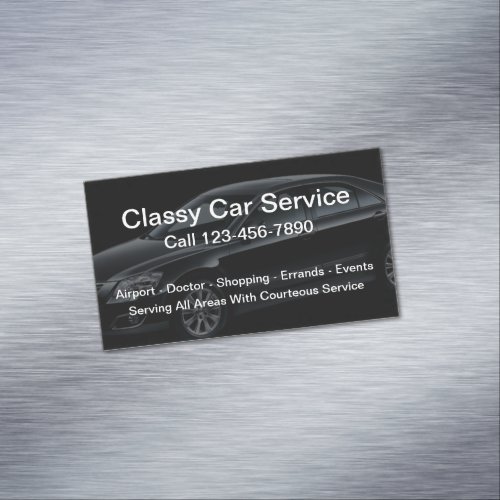 Classy Car Service Taxi Business Card Magnet
