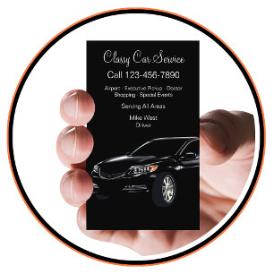 Classy Car Service Uber Driver Business Cards