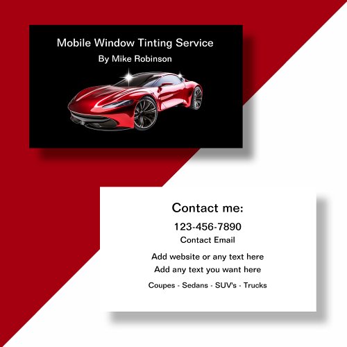 Classy Car Window Tinting Service New Business Card