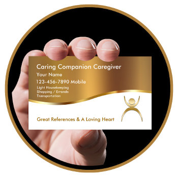 Classy Caregiver Business Cards by Luckyturtle at Zazzle