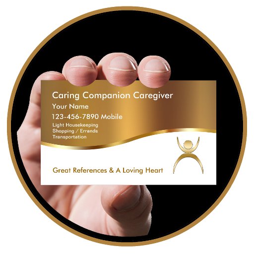 Customizable Classy Caregiver Business Cards