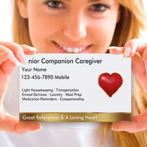 Customizable Classy Caregiver Business Cards