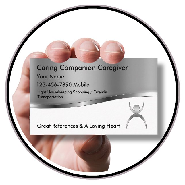Classy Caregiver Business Cards Template (Creator Uploaded)