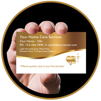 Classy Caregiver Home Health Business Cards by Luckyturtle at Zazzle