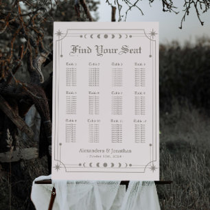 Classy Celestial Halloween Wedding Seating Charts Foam Board