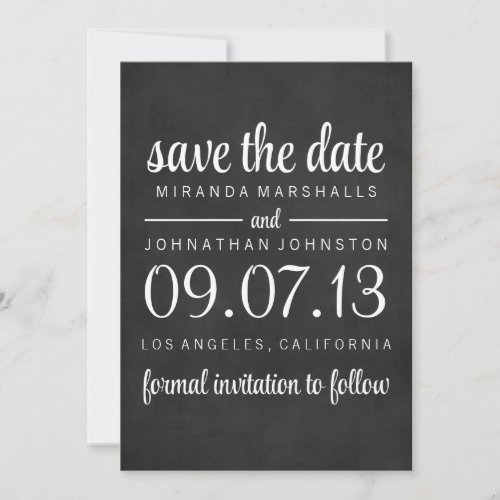 Classy Chalkboard Photo Save The Date Invites