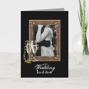 Classy Champagne glasses Wedding Invitation