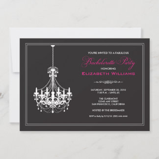Classy Chandelier Bachelorette Invitation (white)