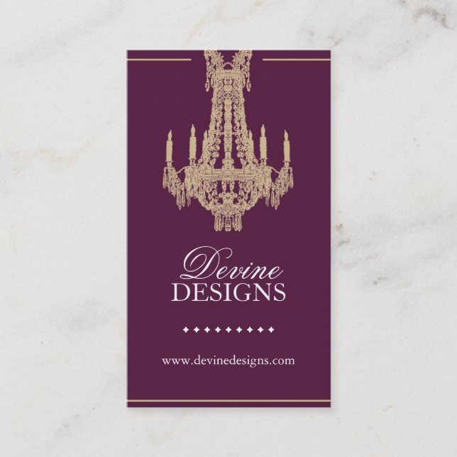 Classy Chandelier Business Card (Front)