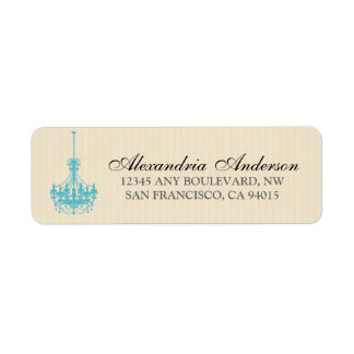 Classy Chandelier Return Address Label (aqua)