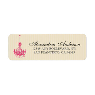 Classy Chandelier Return Address Label (fuchsia)