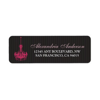 Classy Chandelier Return Address Label (fuchsia)