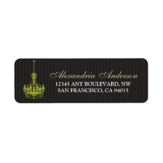 Classy Chandelier Return Address Label (lime)