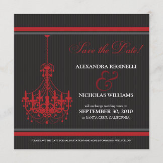 Classy Chandelier Save the Date (black/red)