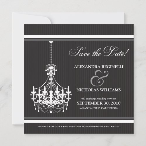 Classy Chandelier Save the Date blackwhite