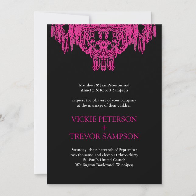 Classy Chandelier Wedding Invitations (Front)